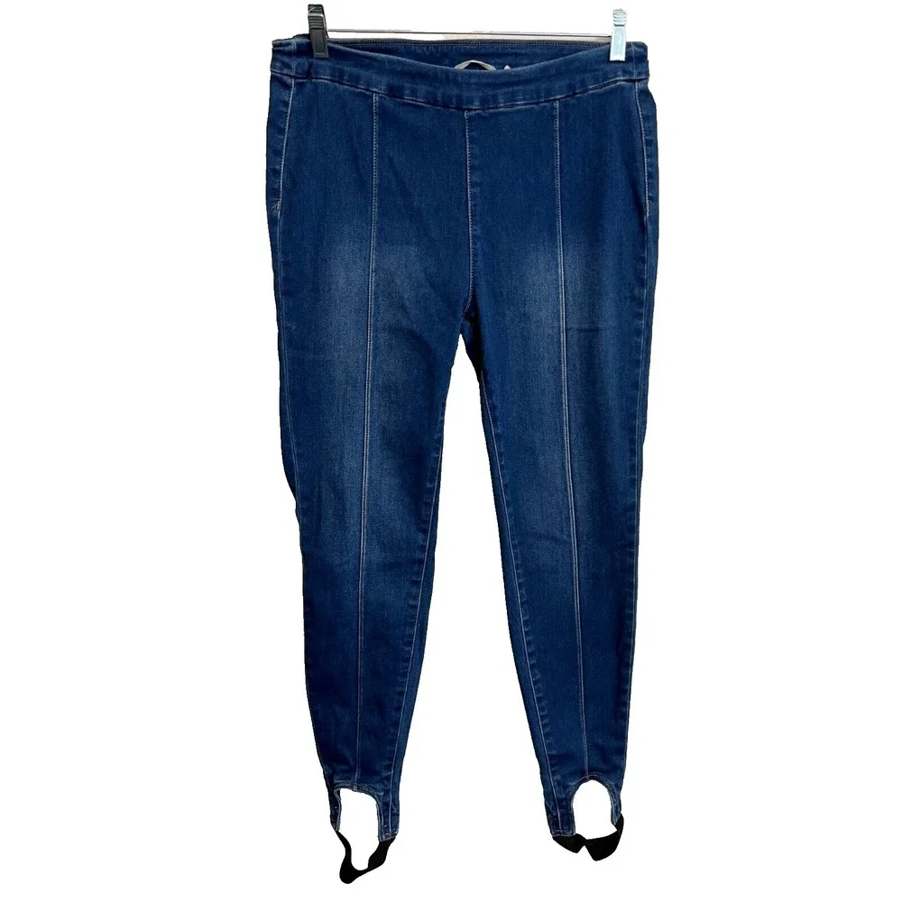 Soft Surroundings Women's Jeggings Size M Stirrups Leggings Jeans Stretch 2BQ51